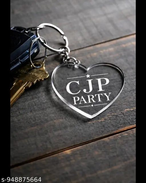 Cartwala Heart Acrylic Party Keychain