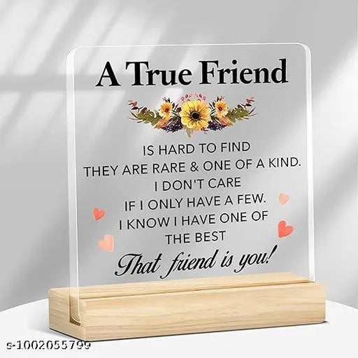 Cartwala True Friend Sunflower Acrylic Desk Plaque
