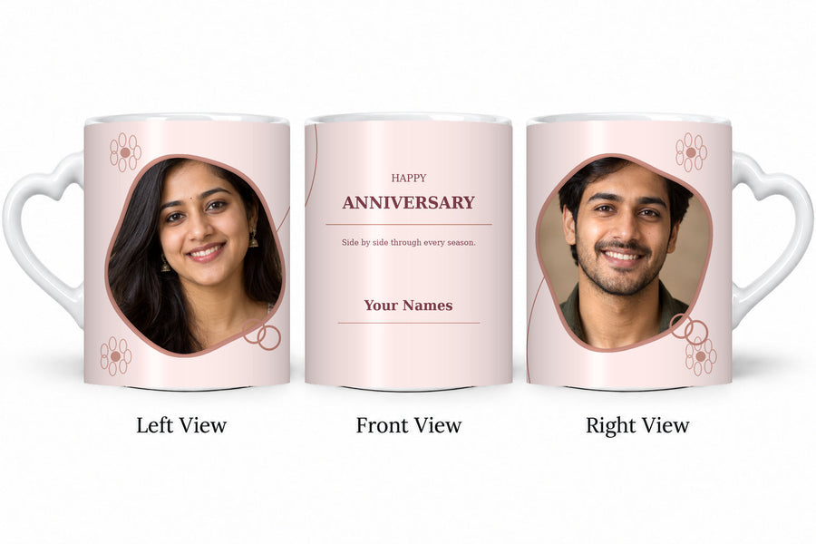 CW-AN-104 love anniversary mug in three views