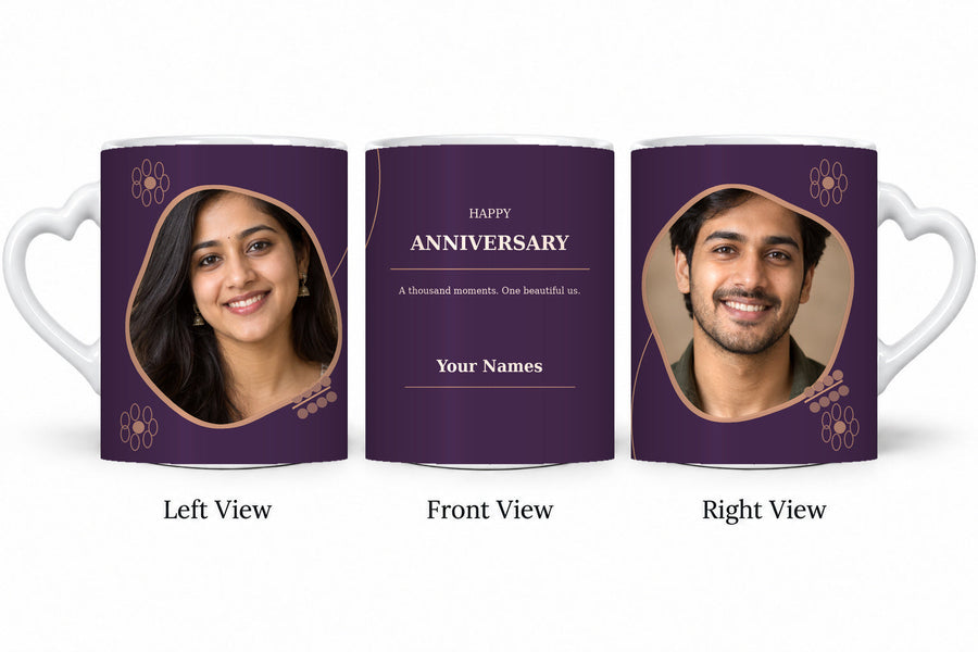 CW-AN-108 love anniversary mug in three views