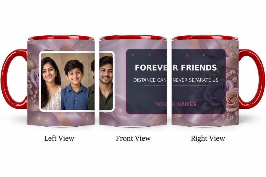 FR-003 Inner Colour Red Mug Friends Mug – exact photo shape friends-quotes-v1