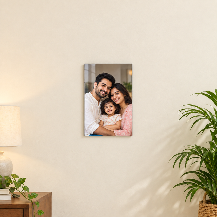 Acrylic photo frame 8x12 3mm portrait wall mockup