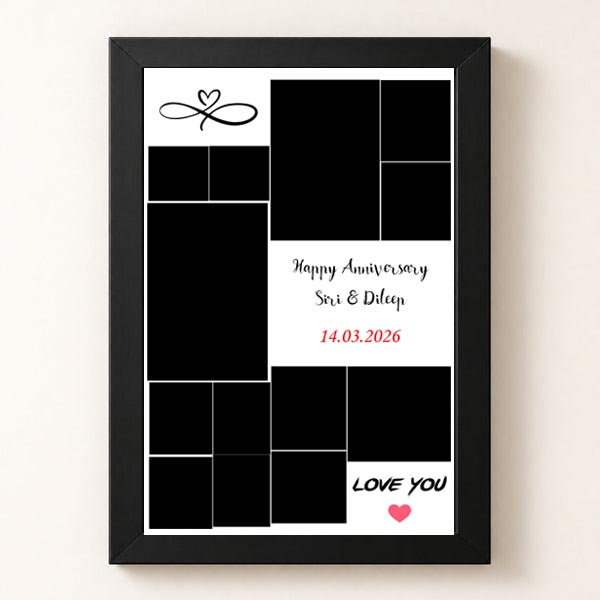 Personalised Anniversary Photo Collage Frame