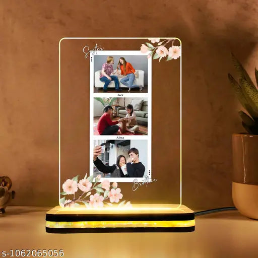 Cartwala Floral Three Photo Collage LED Lamp