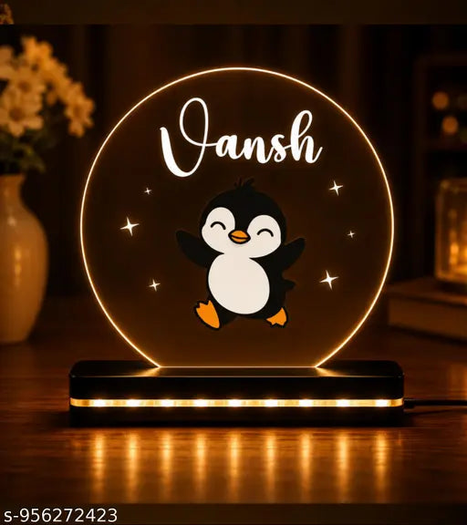 Cartwala Penguin Personalised Name Night Lamp