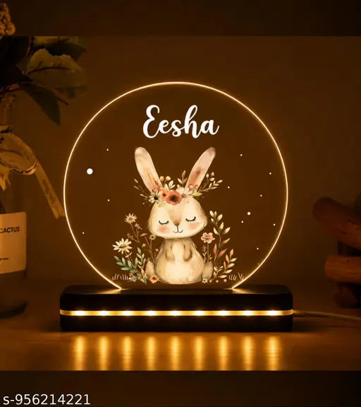 Cartwala Floral Bunny Personalised Name Night Lamp