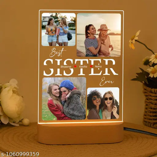 Cartwala Best Sister Photo Collage LED Lamp