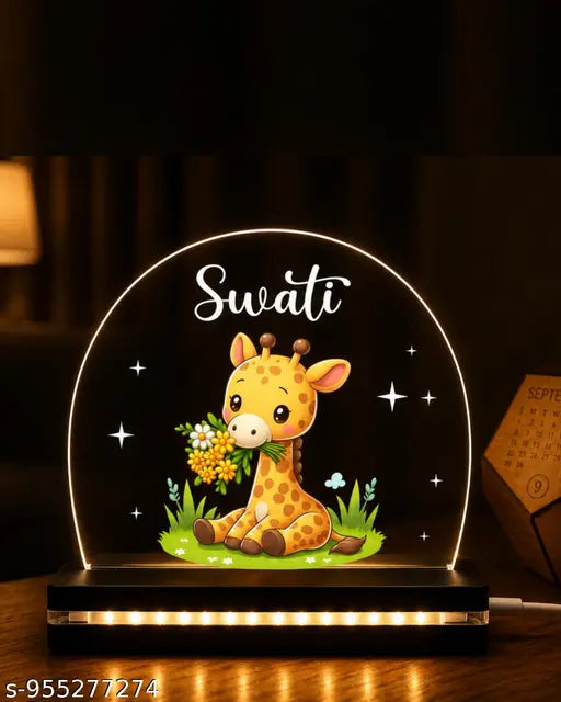 Cartwala Giraffe Personalised Name Night Lamp