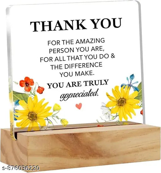 Cartwala Thank You Sunflower Acrylic Desk Plaque