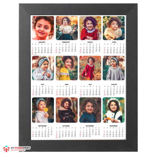 Personalized Months Calendar Photo Frame - sample personalised frame design