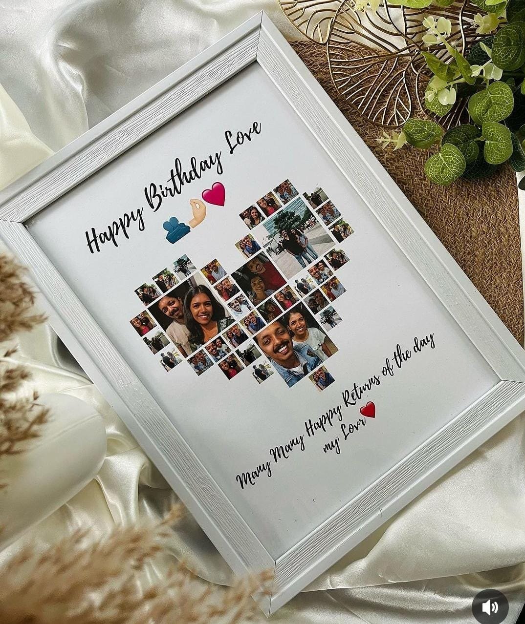 Heart Collage Birthday Photo Frame - sample personalised frame design
