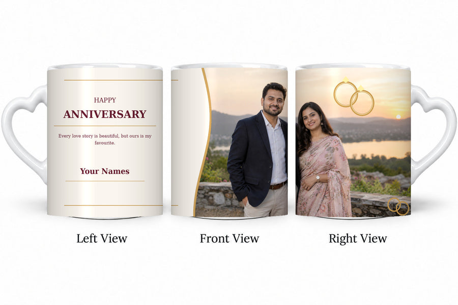 CW-AN-101 love anniversary mug in three views