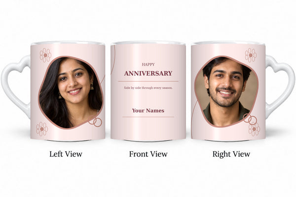 CW-AN-104 love anniversary mug in three views
