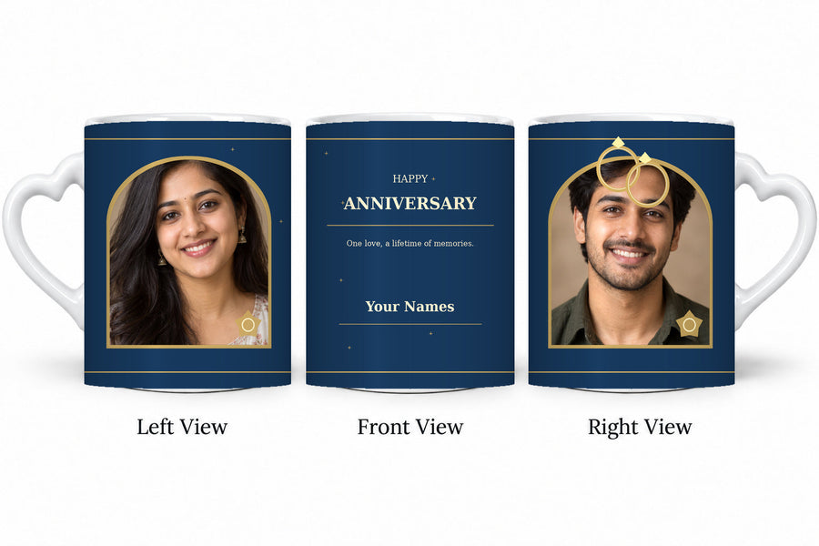 CW-AN-106 love anniversary mug in three views