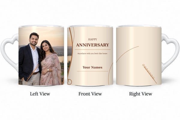 CW-AN-107 love anniversary mug in three views