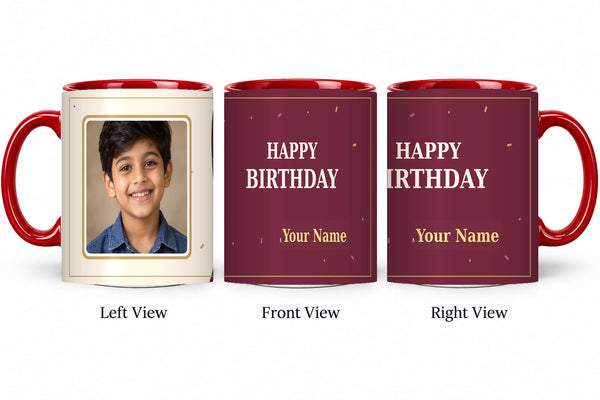 CW-BD-001 red realistic three-view mug mockup v3