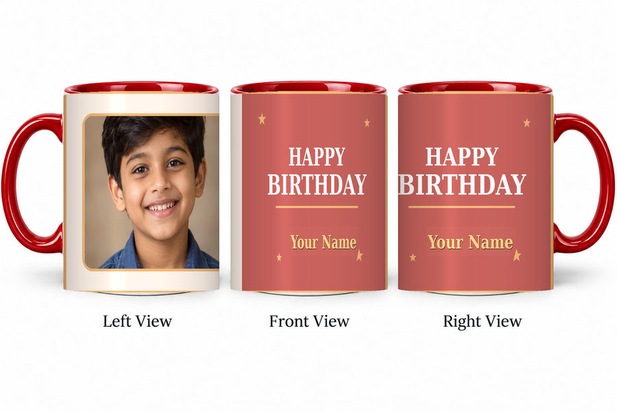 CW-BD-009 red realistic three-view mug mockup v3