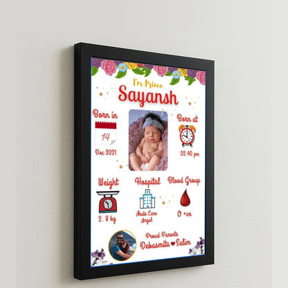 Personalized Baby Birth Frame