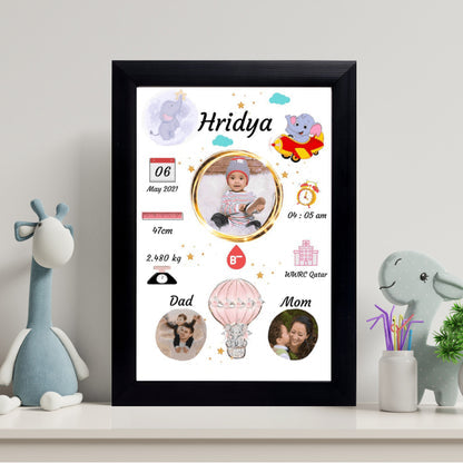 Personalized Baby Birth Frame - Design 4