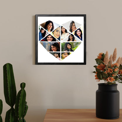Geometric Heart Photo Collage Frame - sample personalised frame design