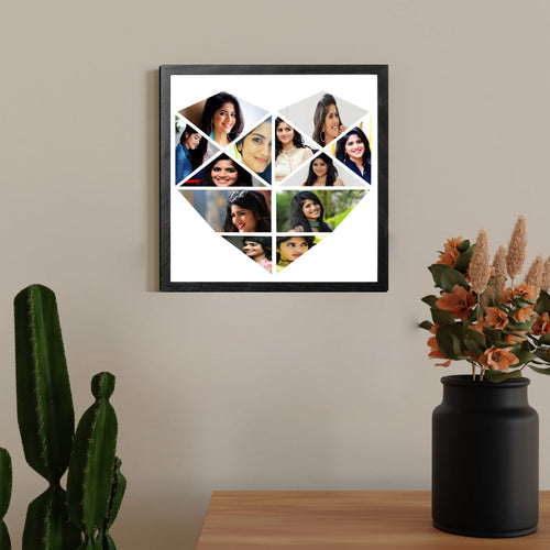 Geometric Heart Photo Collage Frame - sample personalised frame design