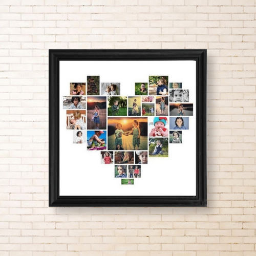 Heart Photo Collage Frame - sample personalised frame design