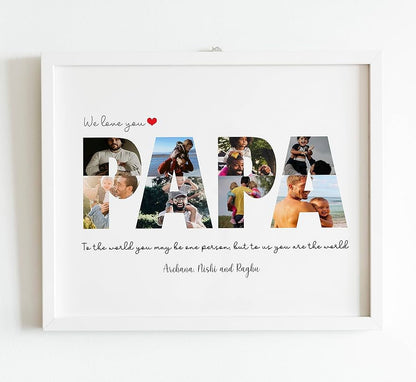 Papa Photo frame with children Names - sample personalised frame design
