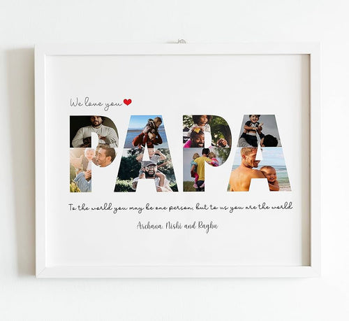 Papa Photo frame with children Names - sample personalised frame design