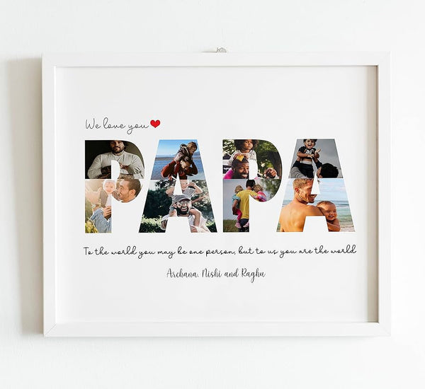 Papa Photo frame with children Names - sample personalised frame design