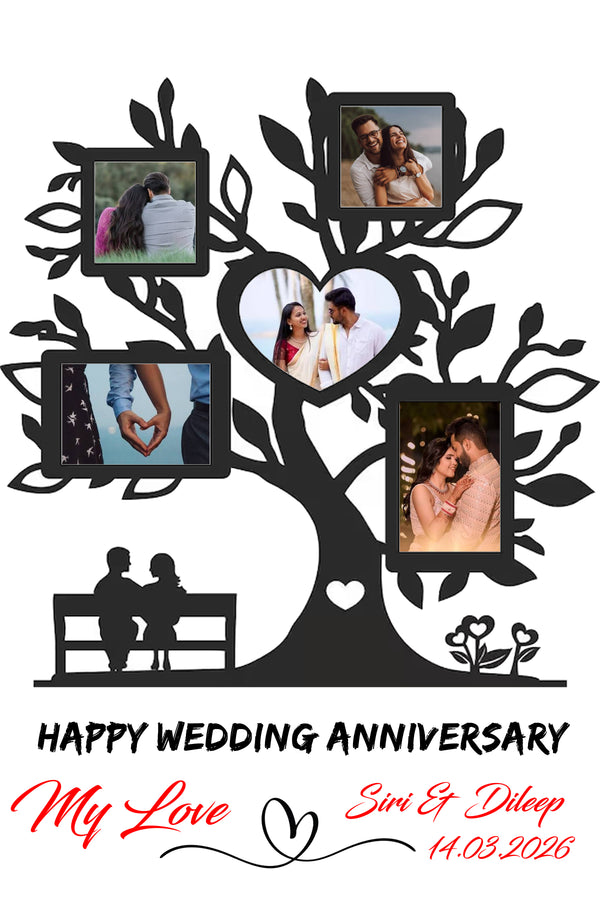 Personalized Tree Couple Anniversary Photo Frame