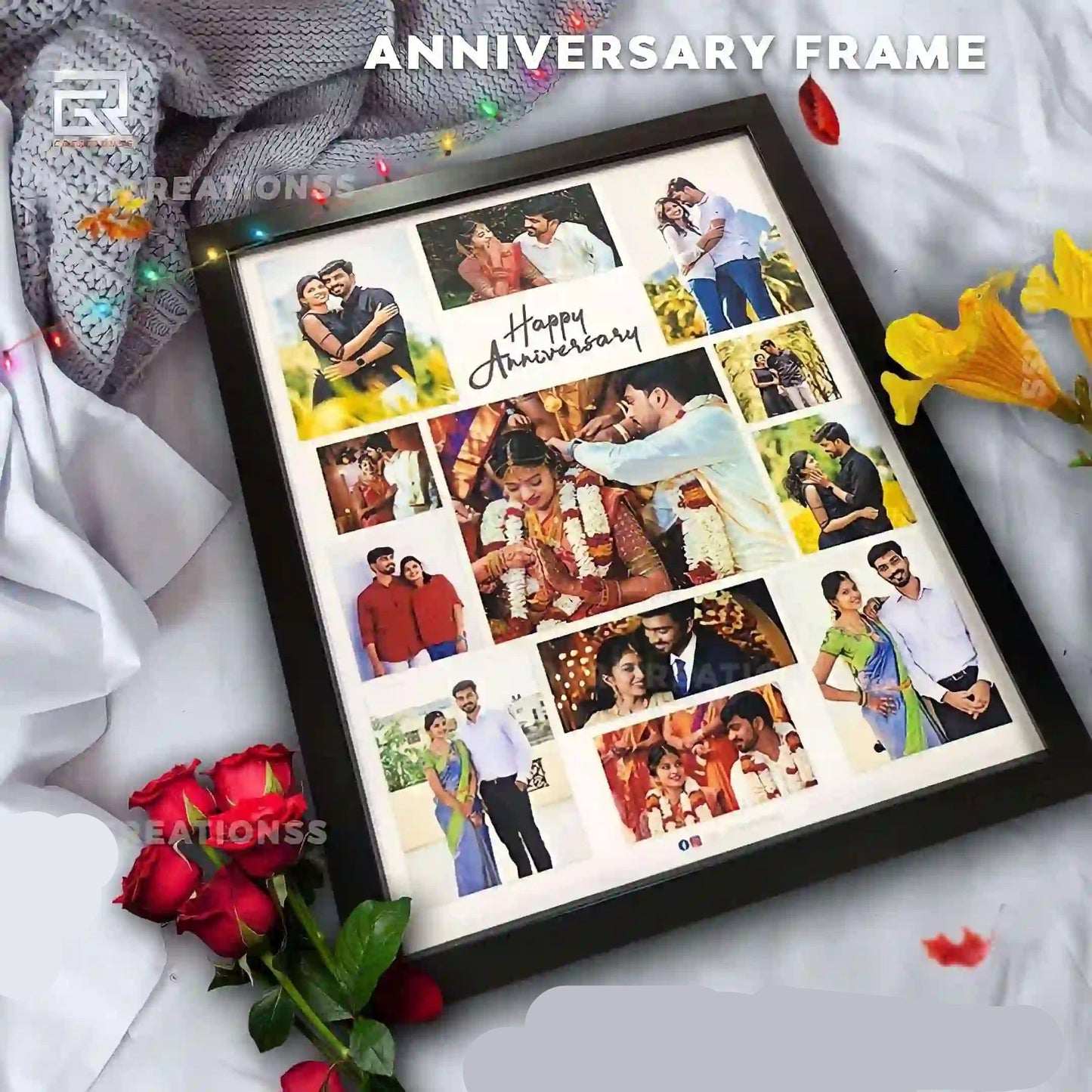 Happy Anniversary Personalized Photo Frame - sample personalised frame design