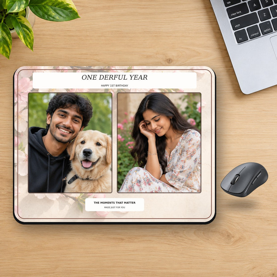 C-026 First Birthday mouse pad 1:1 realistic product image