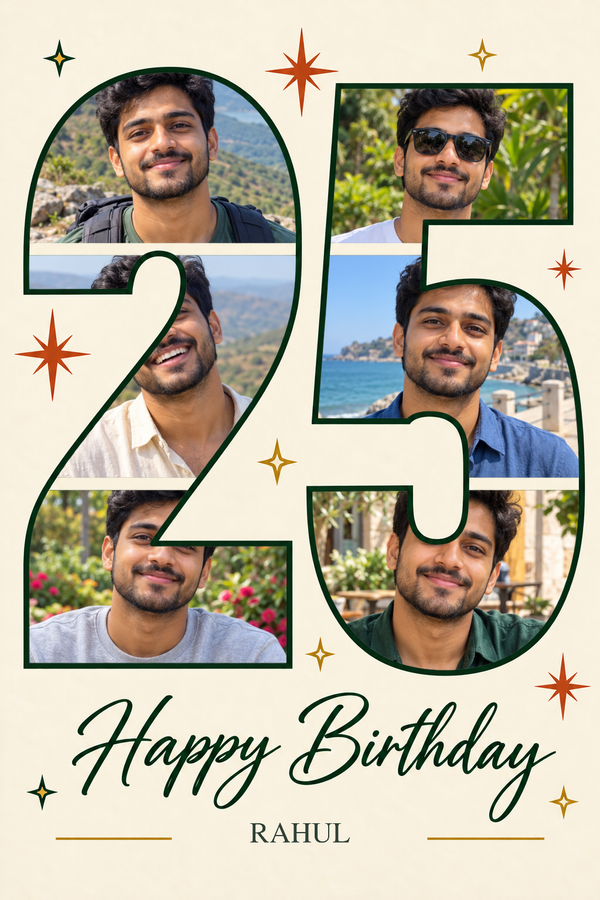 Milestone 25 Birthday Photo Frame