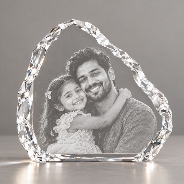 Big Ice Berg Photo Crystal with sample laser engraving