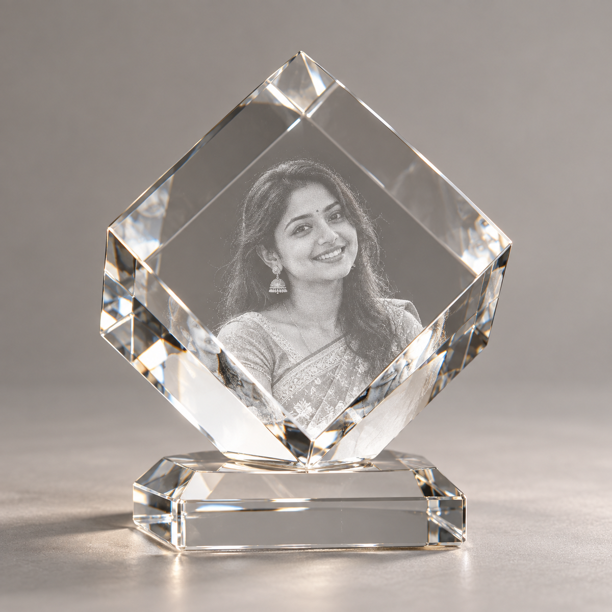 Cut Crystal Photo Cube