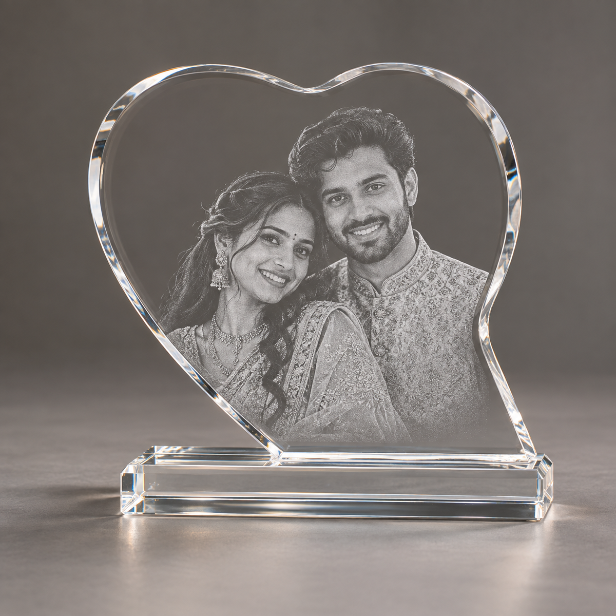 Leaf Heart Photo Crystal