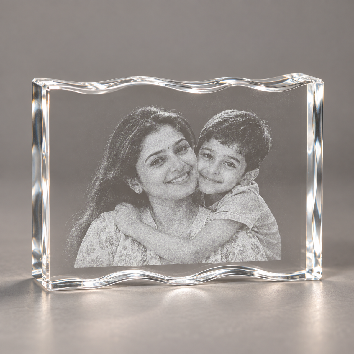 Rectangle Wave Photo Crystal