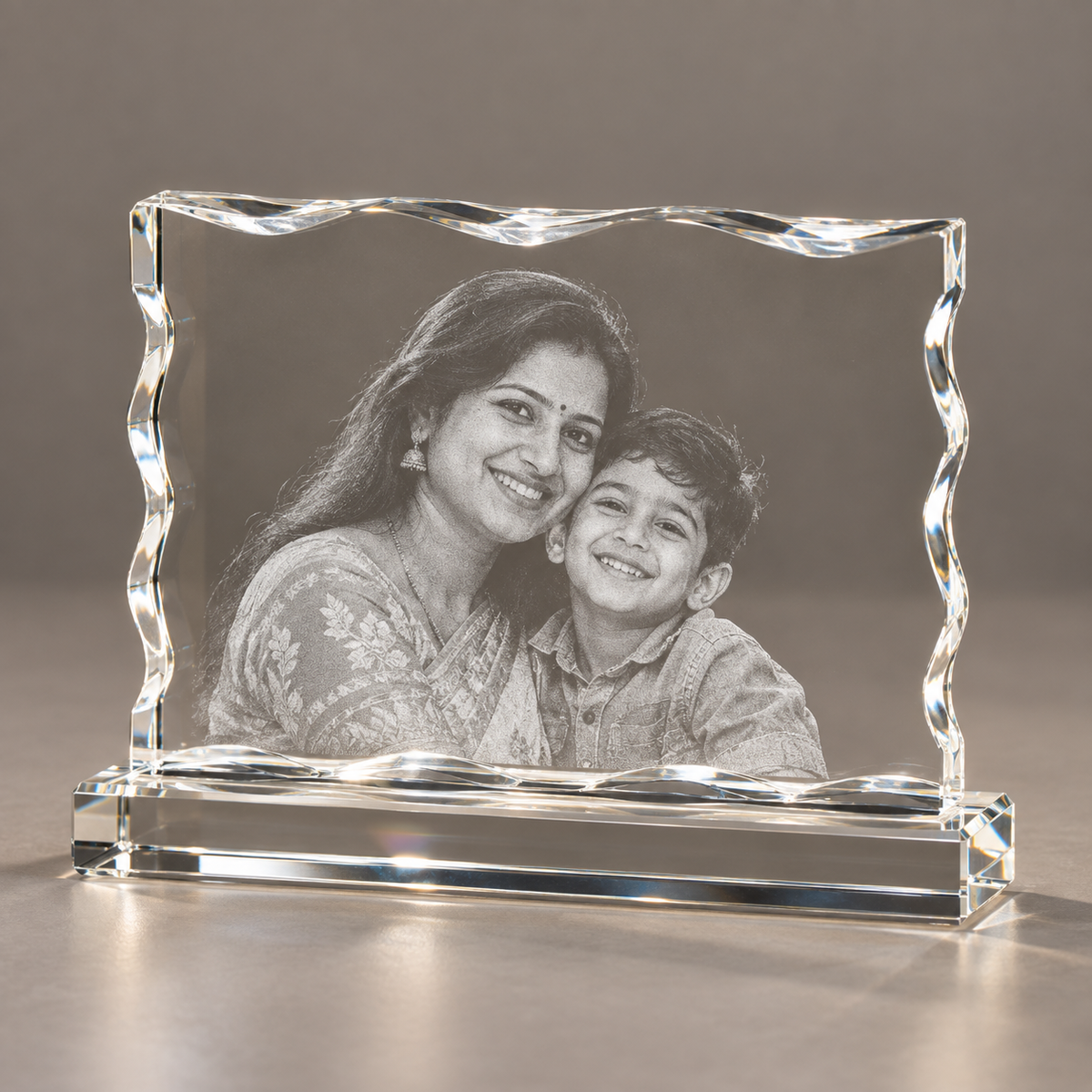 Rectangle Zig Zag Photo Crystal