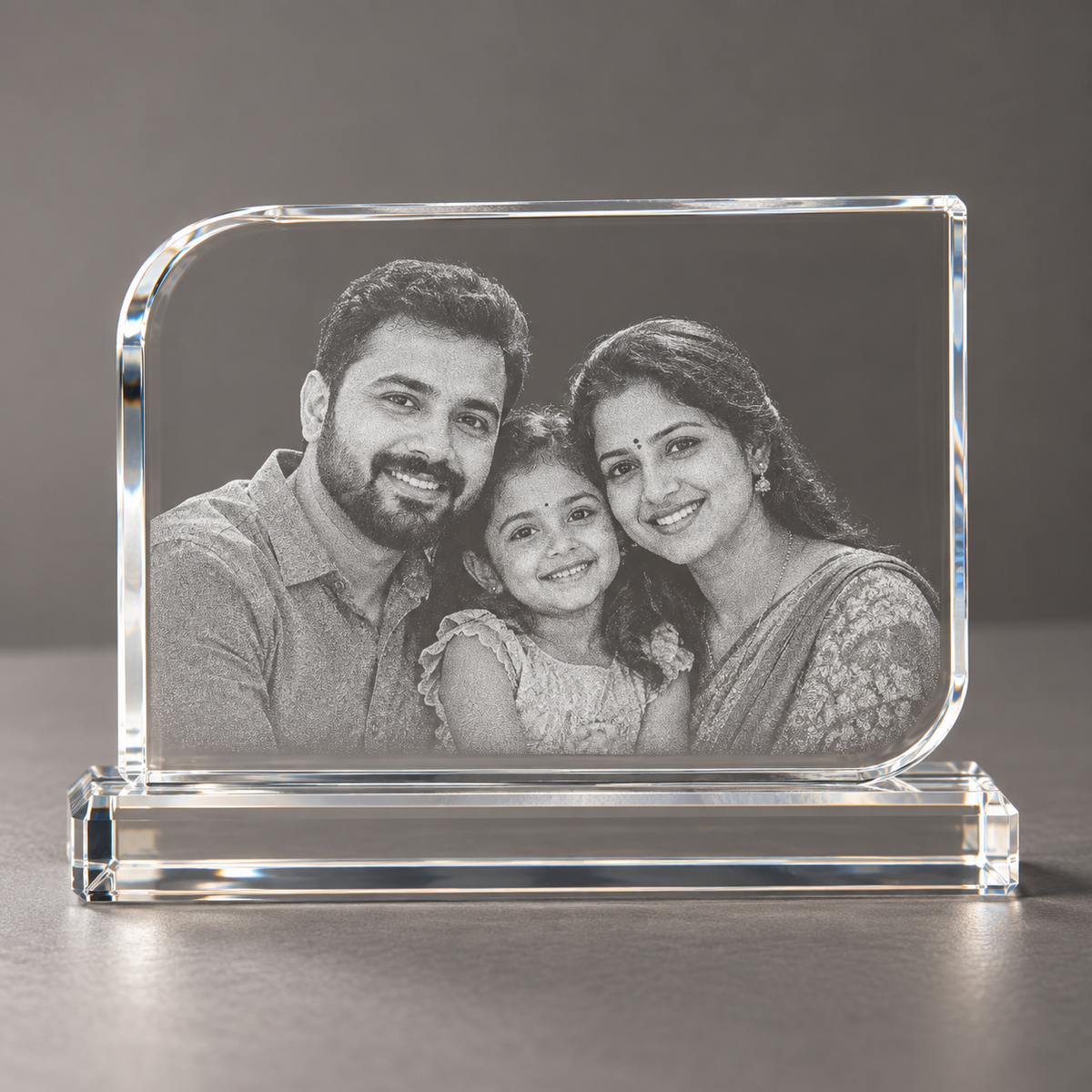 Half Rounded Rectangle Photo Crystal