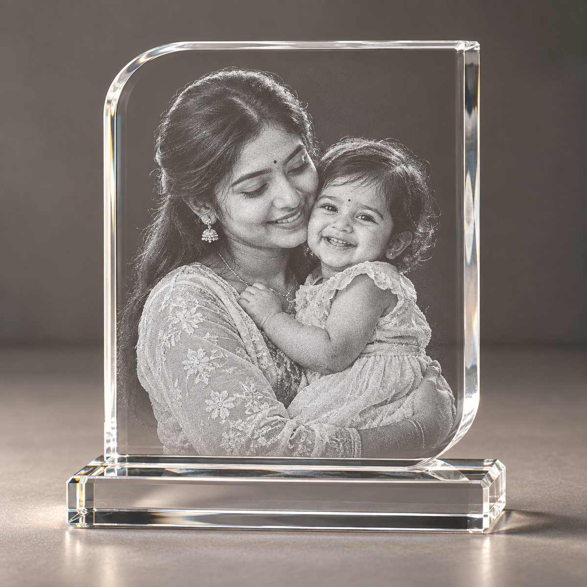 Half Rounded Standing Rectangle Crystal