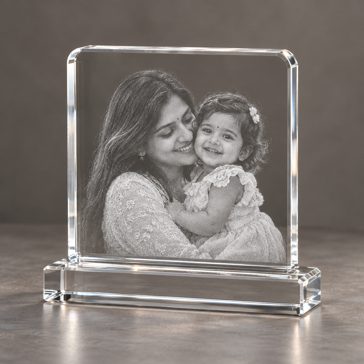 Square Photo Crystal with Stand