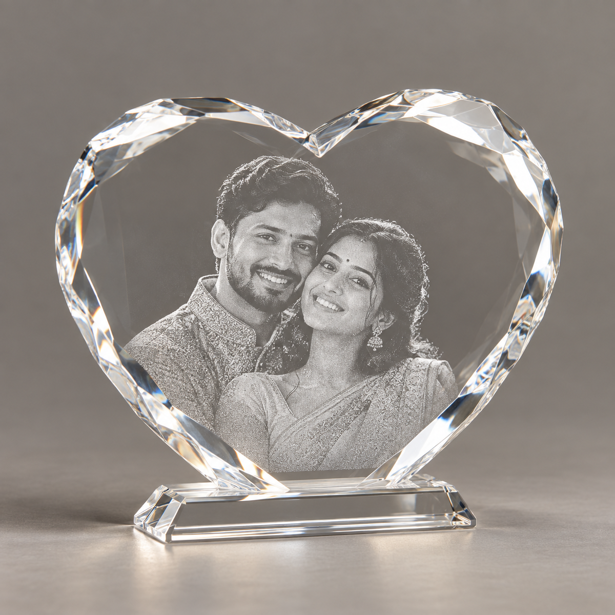Wave Heart Photo Crystal