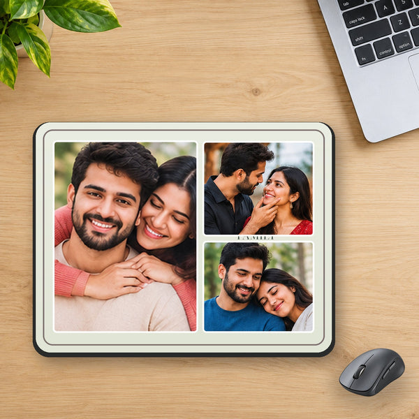 High quality mouse pad fully visible in square product mockup, separate wireless mouse