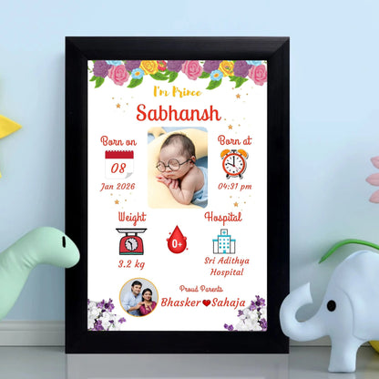 Personalized Baby Birth Frame