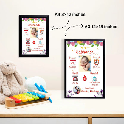 Personalized Baby Birth Frame