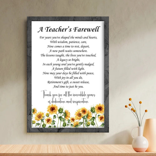Teacher Farewell Quote Photo Frame - sample personalised frame design