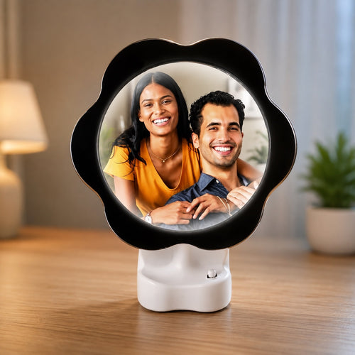 Personalised Flower Shape LED Magic Mirror Photo Frame - Cartwala