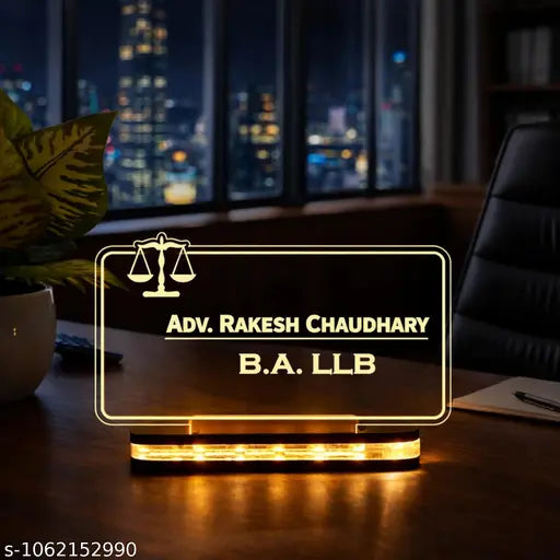 Cartwala Advocate Personalised Name LED Desk Lamp