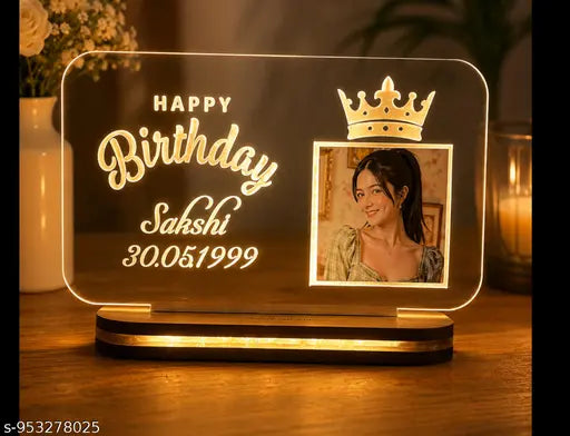 Cartwala Crown Birthday Photo LED Lamp