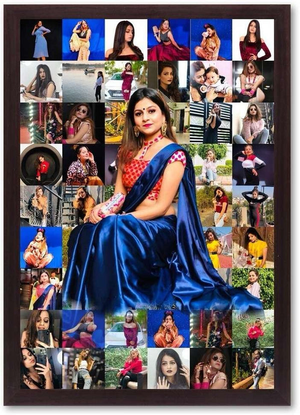 Reference example of a mosaic photo frame with central portrait